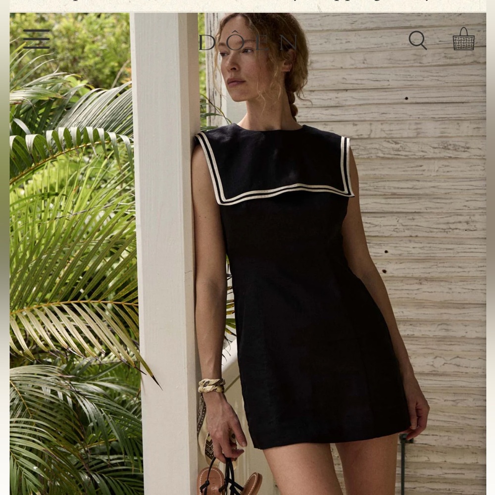 Doen MONROE DRESS IN BLACK, Linen Dress